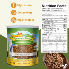 freeze dried beef crumbles nutrition facts