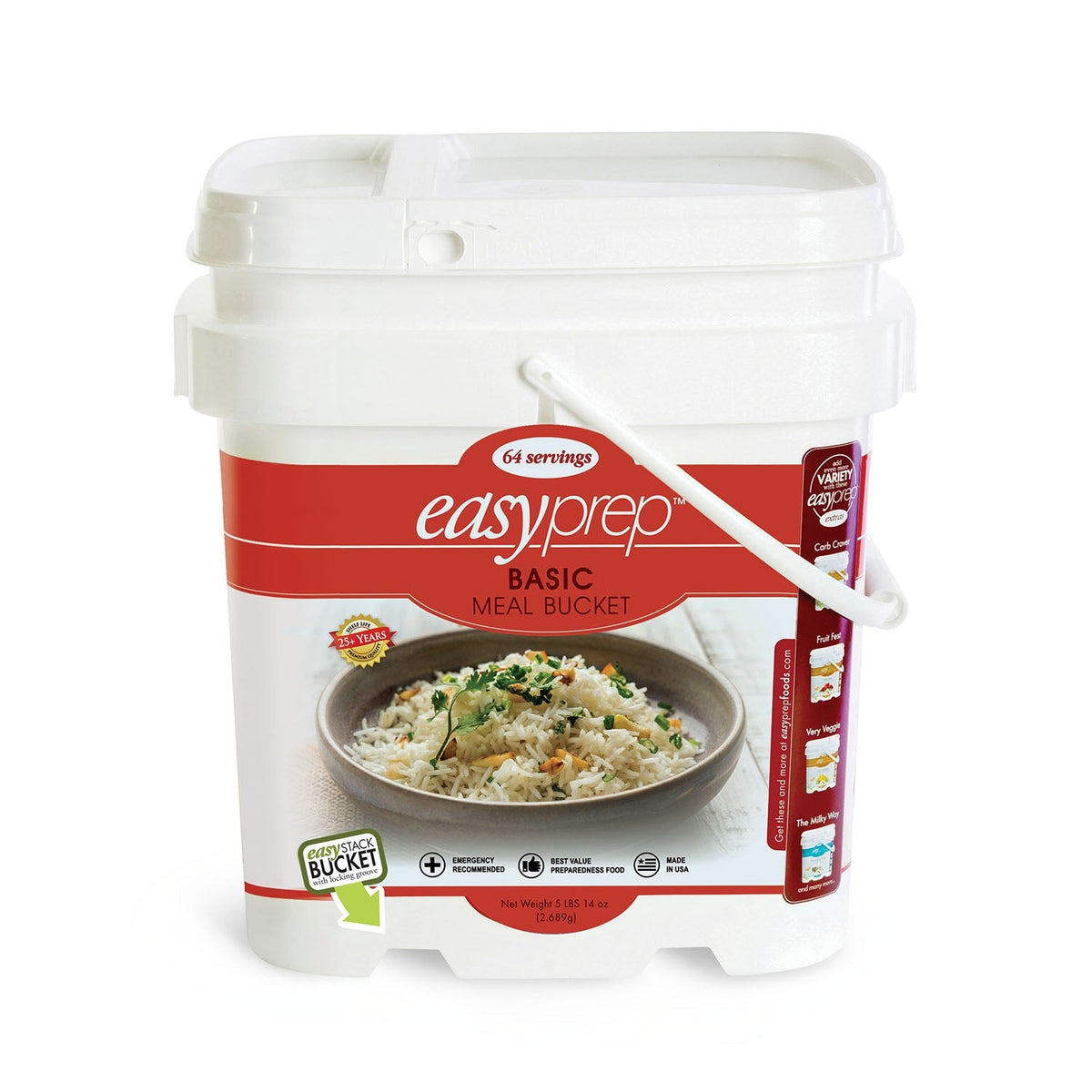 2 PACK - EasyPrep Basic Food Supply Bucket - 64 Servings